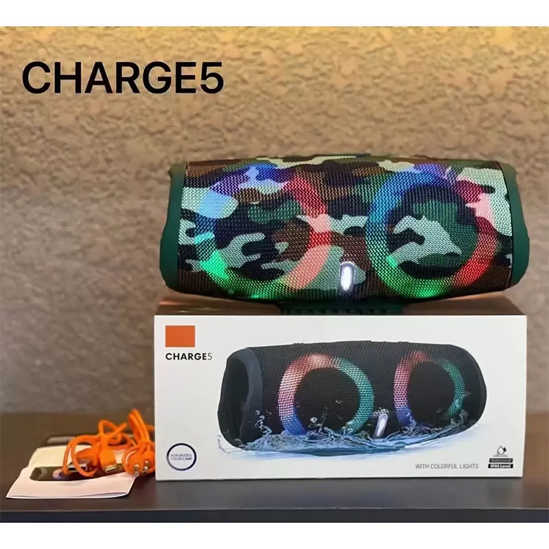 For Charge 5 RGB Flash Light Bluetooth Speaker Charge5 Portable Mini Wireless Outdoor Waterproof Subwoofer Speakers Support TF USB Card Box With Retail Box
For Charge 5 RGB Flash Light Bluetooth Speaker Charge5 Portable Mini Wireless Outdoor Waterproof Subwoofer Speakers Support TF USB Card Box With Retail Box