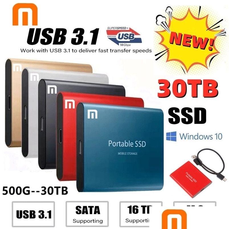 

Hard Drives M.2 Ssd 500Gb 1Tb Flash Drive External Typec High Speed Usb3.1 2Tb 4Tb 8Tb Storage Portable Hd Disk For Laptop 221105 Dr Dhyig