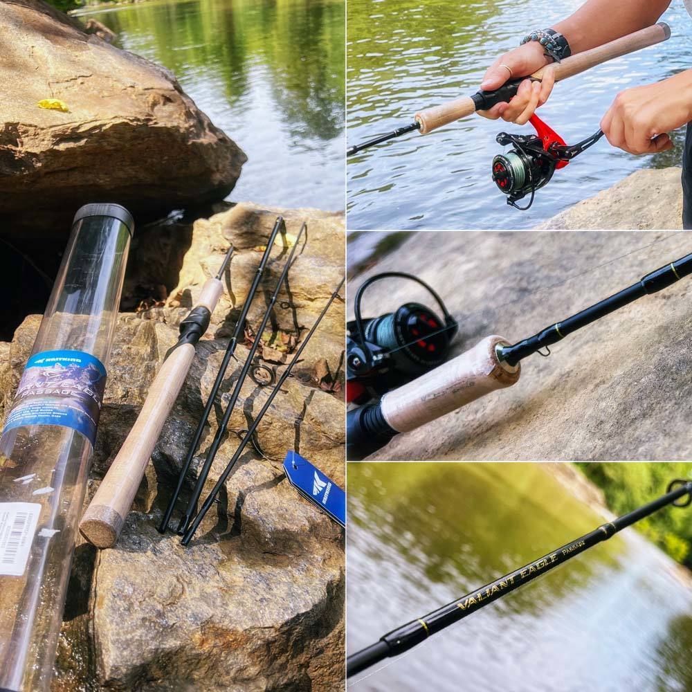 Boat Fishing Rods KastKing Valiant Eagle Passage Travel Spinning Casting Rod 4 6 Pc Pack for Bass Trout 230619