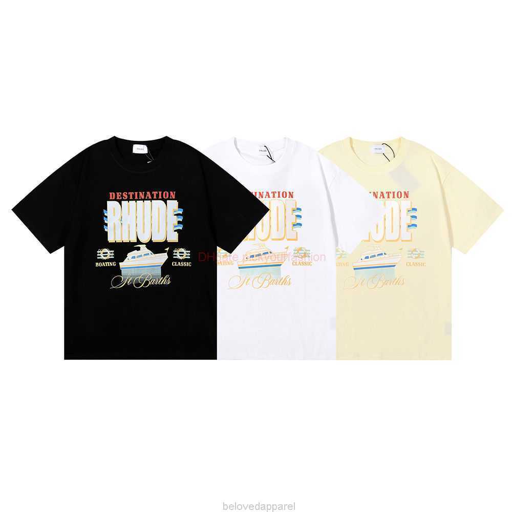 Designer Fashion Clothing Tees Tshirt Rhude Destination Yacht Print High Quality Double Yarn Cotton Loose Short Sleeve Tshirt for Men Women Cotton Streetwear Tops C, Black
Designer Fashion Clothing Tees Tshirt Rhude Destination Yacht Print High Quality Double Yarn Cotton Loose Short Sleeve Tshirt for Men Women Cotton Streetwear Tops C, Black