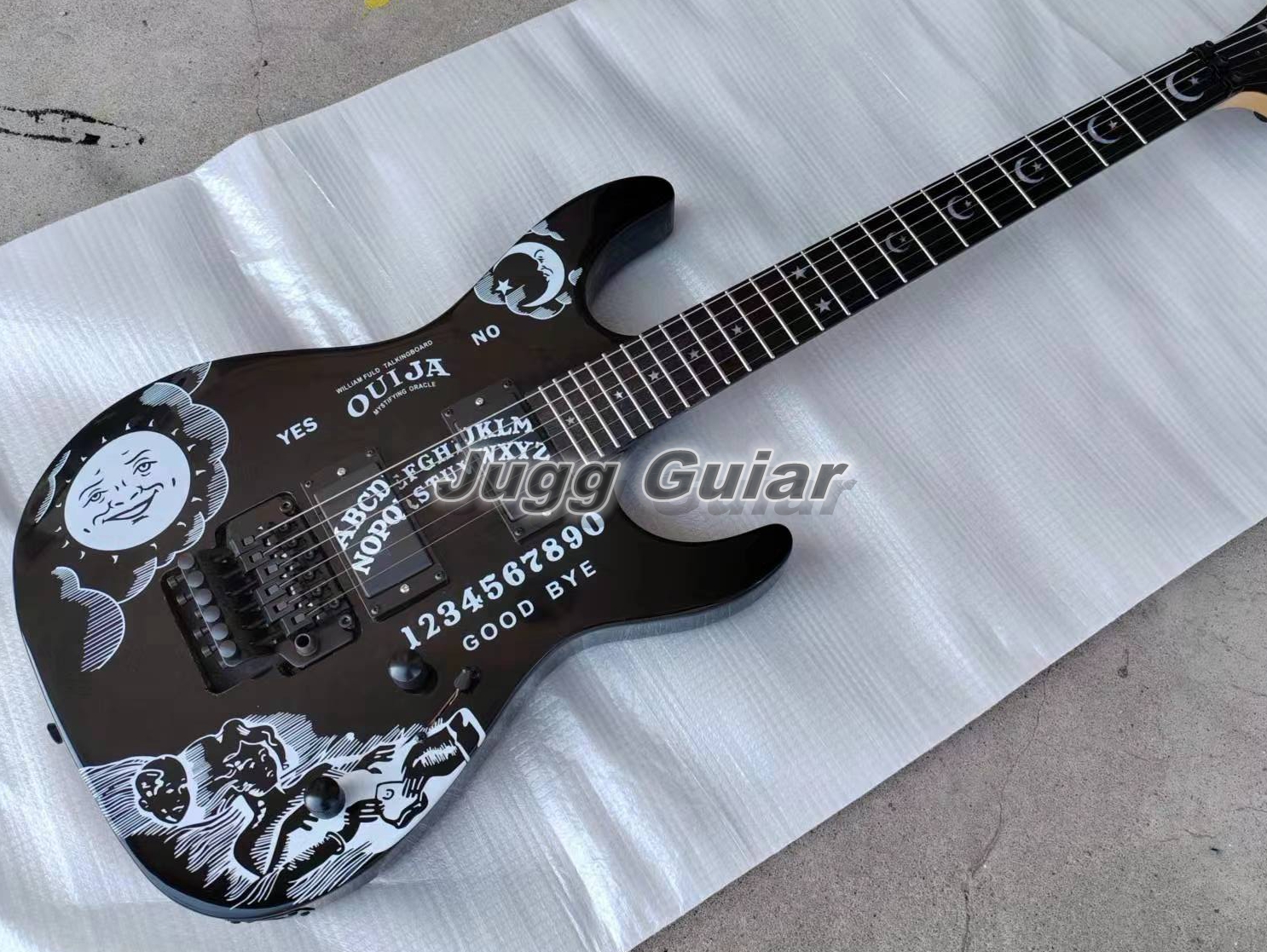 LTD KH-2 Ouija Black Kirk Hammett Signature Electric Guitar Floyd Rose Tremolo Bridge Active EMG Pickups 9V Battery Box Black Hardware
LTD KH-2 Ouija Black Kirk Hammett Signature Electric Guitar Floyd Rose Tremolo Bridge Active EMG Pickups 9V Battery Box Black Hardware