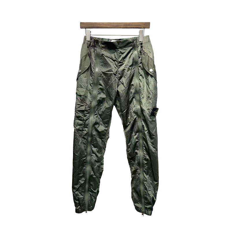 2023 High-quality Fashion Pleated Functional Metal Nylon Trousers Men's Lightweight Overalls PJ031