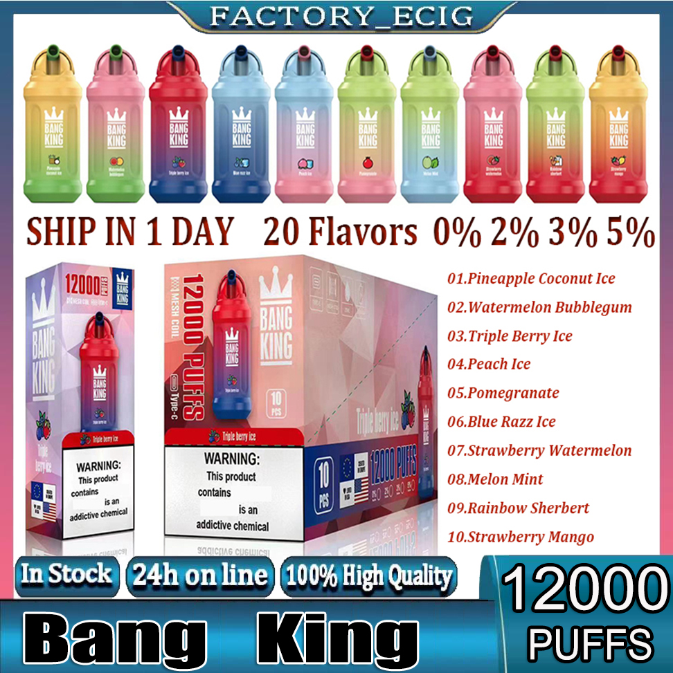 Original Bang King 12000 Puff 12000 Disposable Vapes Pen E Cigarette 0% 2% 3% 5% Vaporizer Recharge Mesh Coil Vape Pen Puffbars Bang Puff 12K
Original Bang King 12000 Puff 12000 Disposable Vapes Pen E Cigarette 0% 2% 3% 5% Vaporizer Recharge Mesh Coil Vape Pen Puffbars Bang Puff 12K