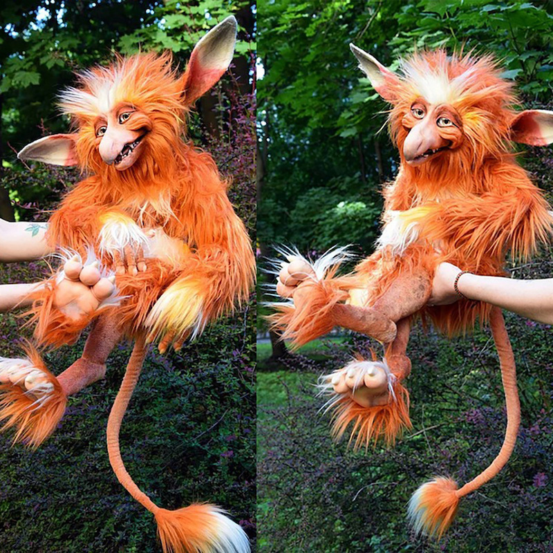 Garden Decorations Labyrinth Plush Doll Maze Worm Red Hairy Big Mouth Monster Animal Plush Doll Toy Cute Funny Present Plush Doll Home Decoration 2306