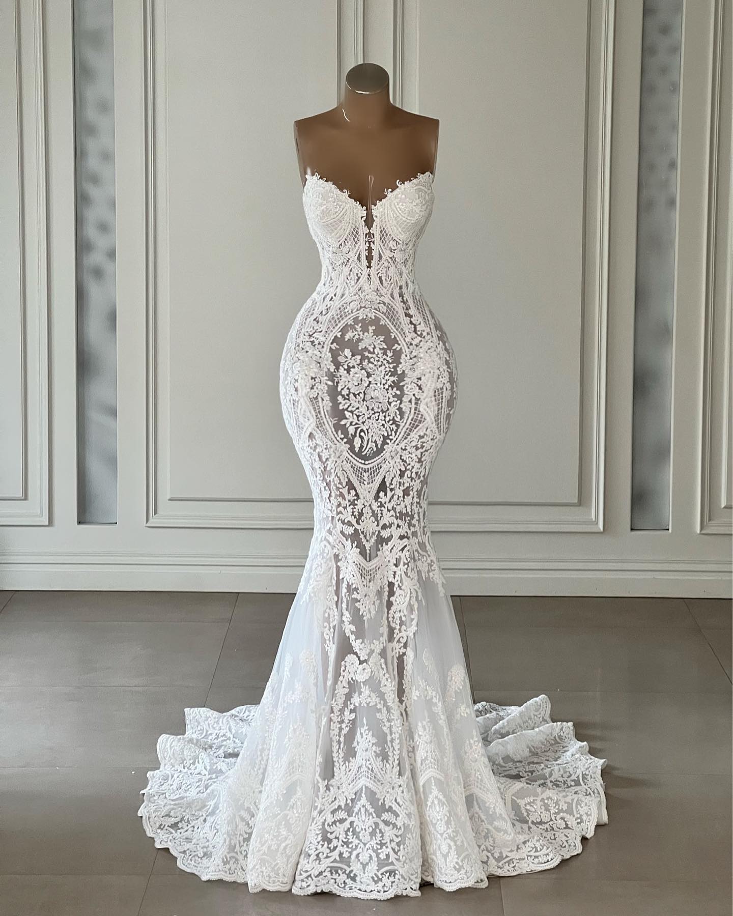 2023 Lace Mermaid Wedding Dresses Bridal Gowns Sweetheart Lace Appliqued Sleeveless Boho Country Vestidos De Novia