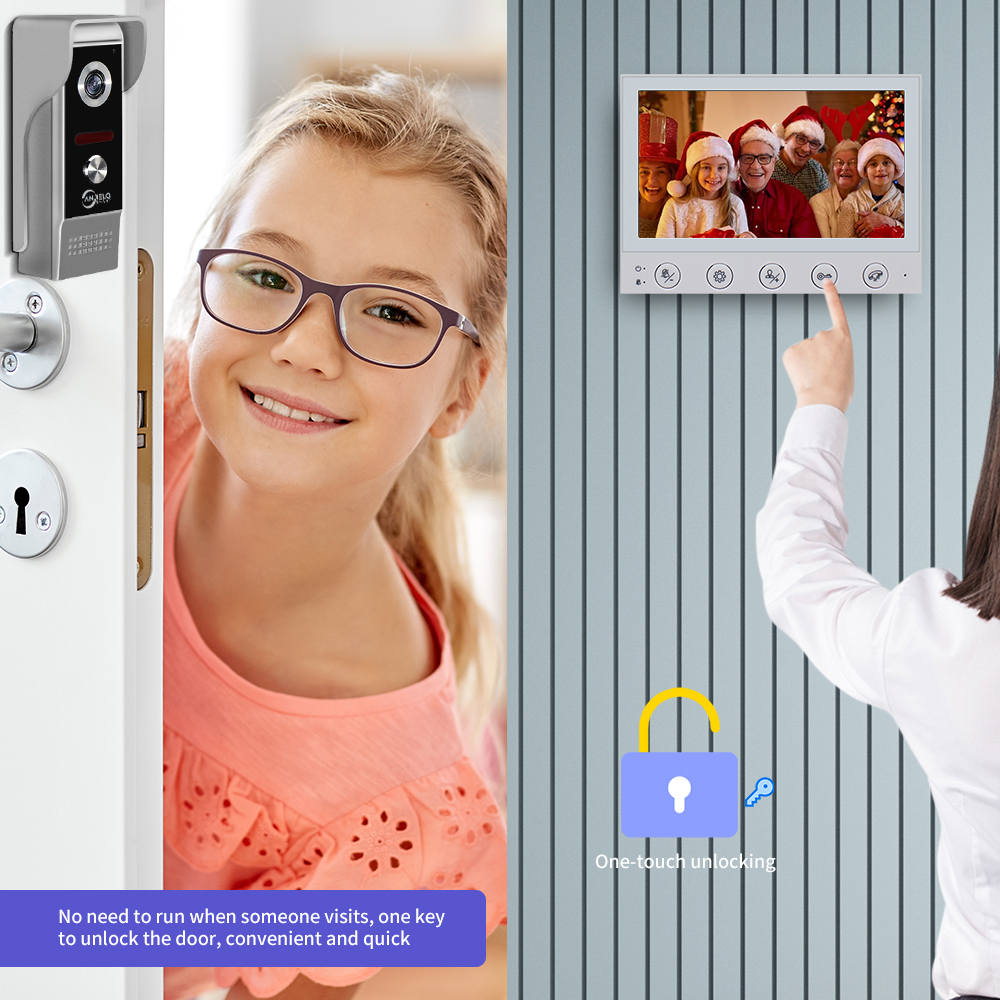 Anjielosmart 1200TVL HD Wired Video Intercom Camera Doorbell with IR Night Vision Wide Angle Video Door phone system for Home