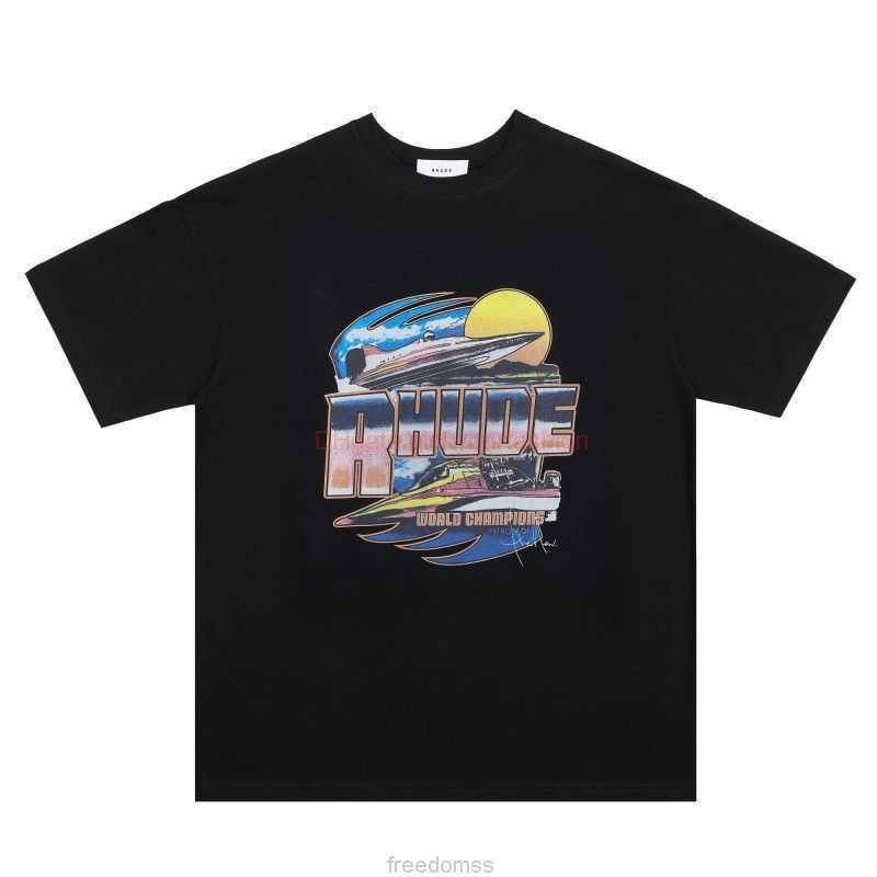 Designer Fashion Clothing Tees Tshirt American Niche Trendy Rhude Summer New Sunset Yacht High Street Loose Round Neck Short Sleeve Couple Tshirt Cotton Streetwear, Black
Designer Fashion Clothing Tees Tshirt American Niche Trendy Rhude Summer New Sunset Yacht High Street Loose Round Neck Short Sleeve Couple Tshirt Cotton Streetwear, Black