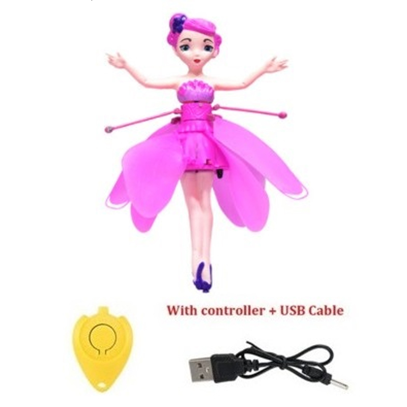 Novelty Games Creative Dancers Fairy Toys Princess Doll Electric Flying Mini Hand Suspension RC Helicopter Children Christmas Gifts 230619