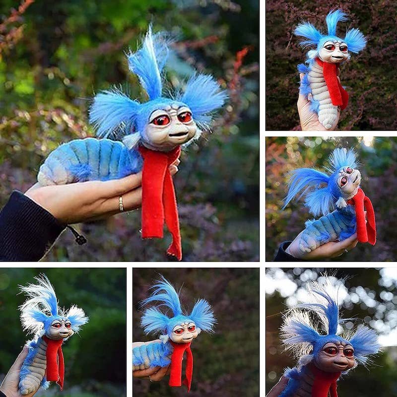 Garden Decorations Labyrinth Plush Doll Maze Worm Red Hairy Big Mouth Monster Animal Plush Doll Toy Cute Funny Present Plush Doll Home Decoration 2306