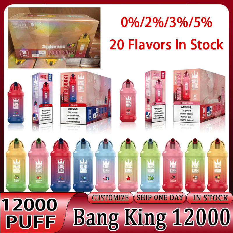 Bang King 12000 Puffs Pen Puff 12000 12k Disposable Vapes Vape desechable E Cigarette vapers desechables 0% 2% 3% 5% Vaporizer Recharge Mesh Coil Vape Pen Puffbars
Bang King 12000 Puffs Pen Puff 12000 12k Disposable Vapes Vape desechable E Cigarette vapers desechables 0% 2% 3% 5% Vaporizer Recharge Mesh Coil Vape Pen Puffbars