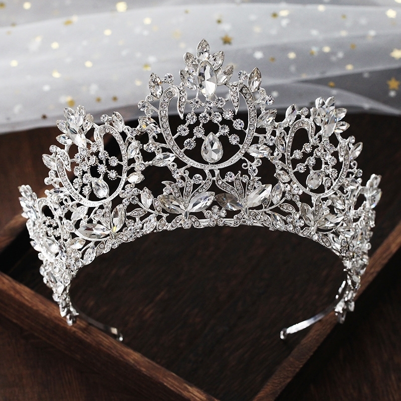 Hair Clips Barrettes European Baroque Sparkling Crystal Big Bridal Tiara Crown Pageant Diadem Couronne De Mariage Wedding Accessories 230619
