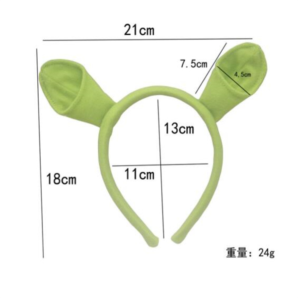 Shrek Hairpin Ears Headband Head Circle Halloween Children Adult Show Hair Hoop Party Costume Item Masquerade Party Supplies