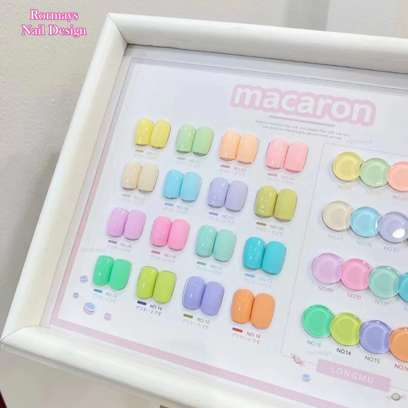 Rormays 16 Color Gel Nail Polish Set 15ML New Fashion Macaron Candy Color Popular Color Semi Permanent Varnish Gel UV LED Immersion Nail Salon Exclusi