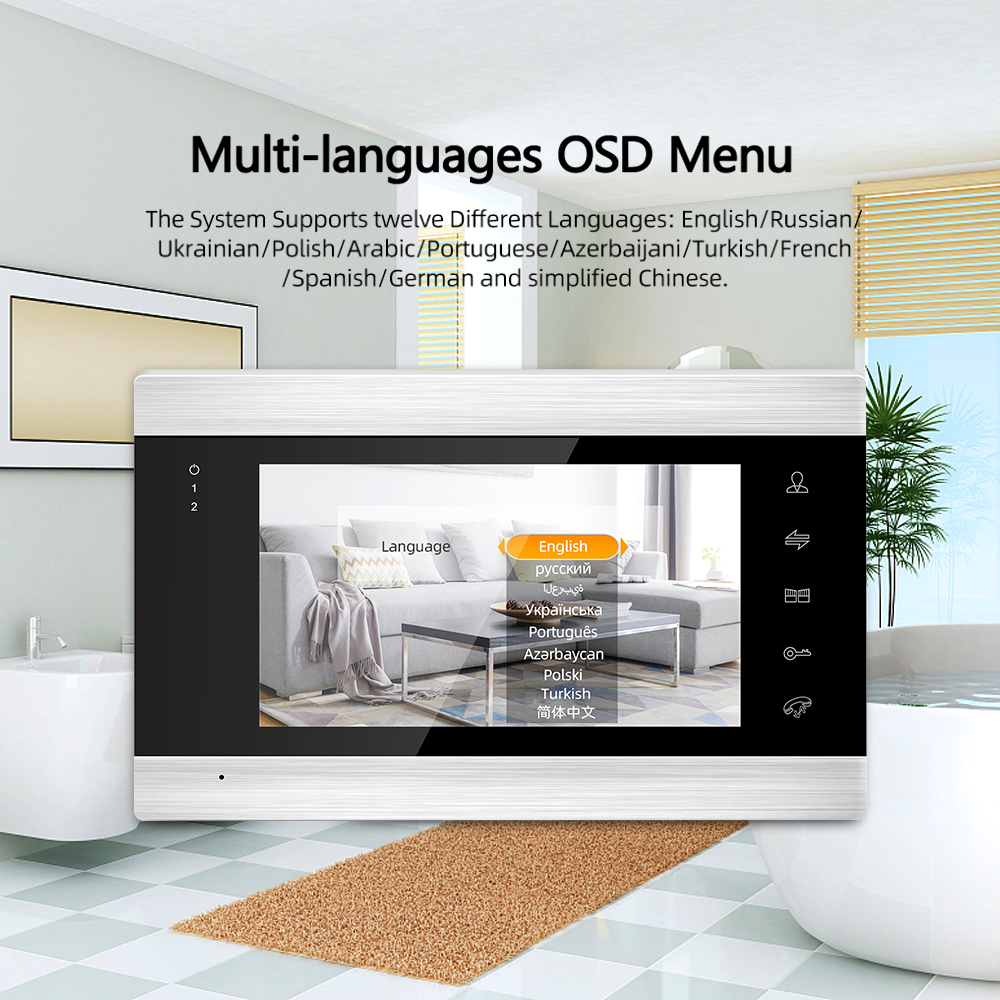 1080P WiFi Wireless Tuya App 7 inch HD Home Video Intercom Phone Doorbell with Motion Detection For Home Villa Home