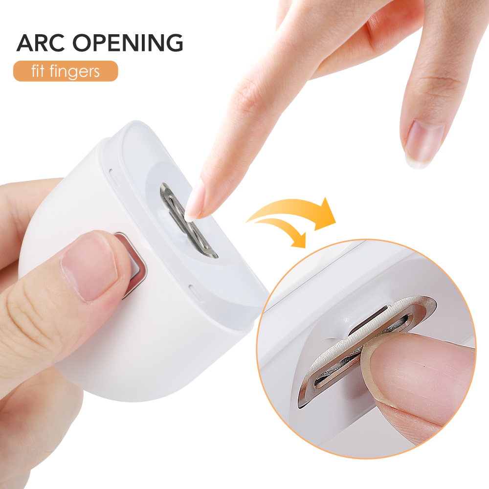 Nail Clippers USB Electric Nail Clipper Cutter With LED Light 2-speed Automatic Nail Grinder Trimmer For Baby Adult Mini Manicure Tools 230619