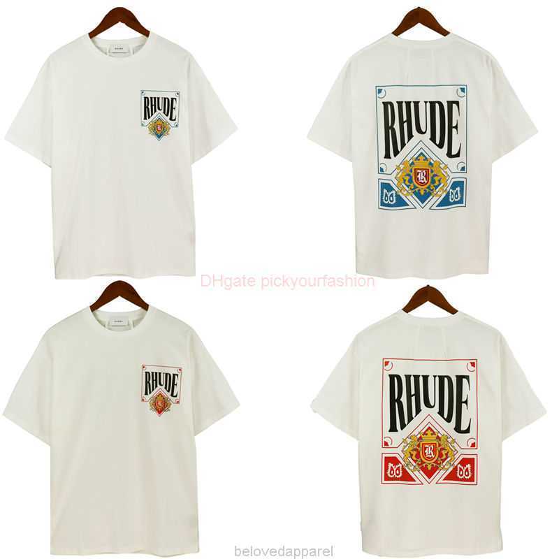 Designer Fashion Clothing Tees Tshirt American Rhude Fashion Card Letter Printing Loose Round Neck Couple Short Sleeve Tshirt Unisex Cotton Streetwear Tops Casual, Beibai hong
Designer Fashion Clothing Tees Tshirt American Rhude Fashion Card Letter Printing Loose Round Neck Couple Short Sleeve Tshirt Unisex Cotton Streetwear Tops Casual, Beibai hong