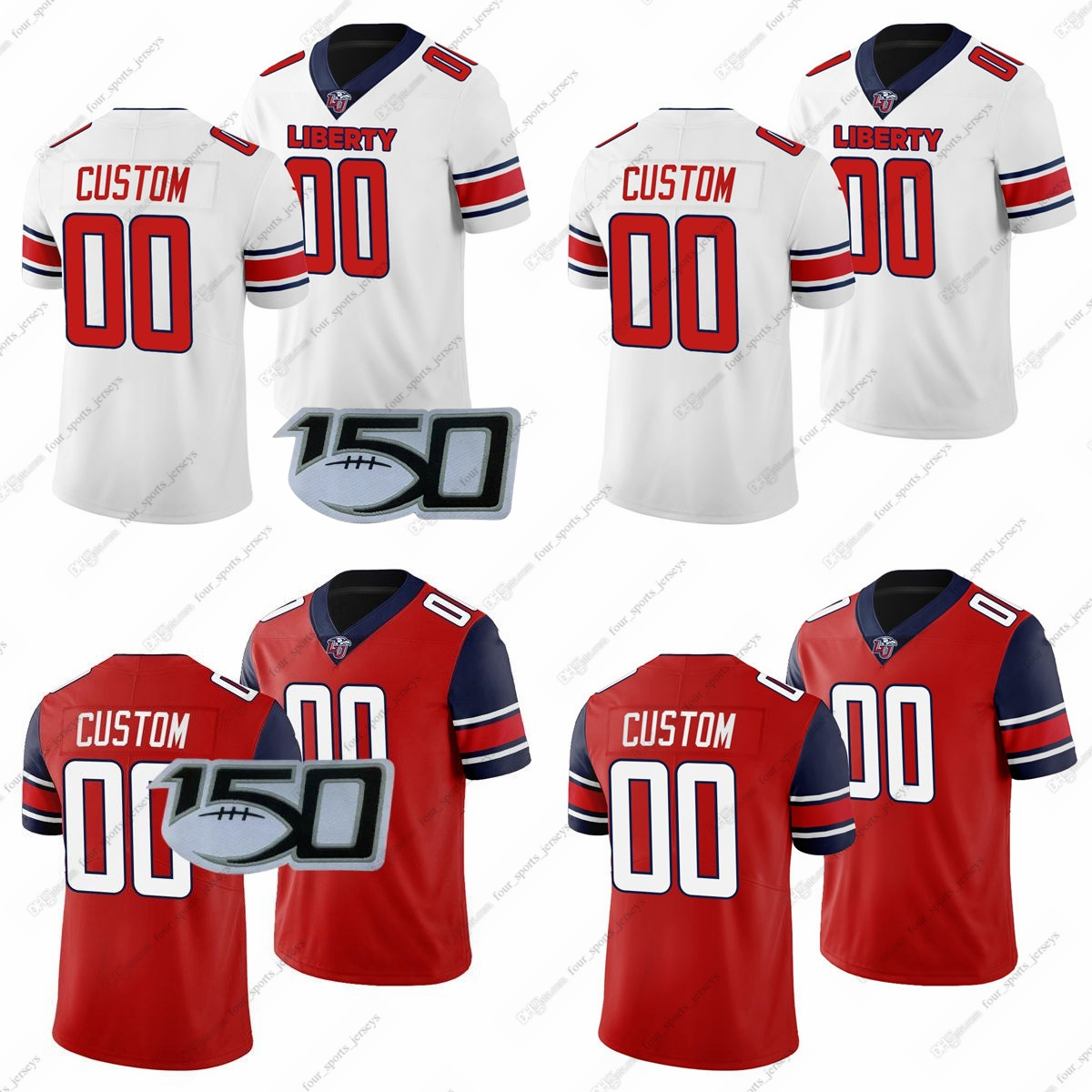 Custom NCAA Liberty Flames College Football Jerseys Jennings Green Gandy-Golden Brown Haddix Paige Calvert