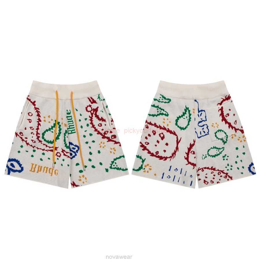 Designer Short Fashion Casual Clothing Beach shorts Rhude Cashew Flower Jacquard Knitted Shorts Summer Trendy Loose Straight Casual Capris Big Shorts Joggers Sp, Creamy-white
Designer Short Fashion Casual Clothing Beach shorts Rhude Cashew Flower Jacquard Knitted Shorts Summer Trendy Loose Straight Casual Capris Big Shorts Joggers Sp, Creamy-white