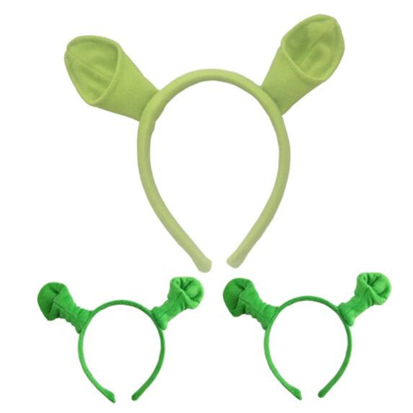 Shrek Hairpin Ears Headband Head Circle Halloween Children Adult Show Hair Hoop Party Costume Item Masquerade Party Supplies
