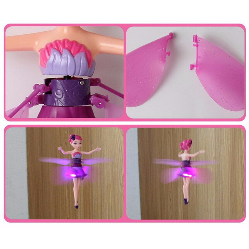 Novelty Games Creative Dancers Fairy Toys Princess Doll Electric Flying Mini Hand Suspension RC Helicopter Children Christmas Gifts 230619