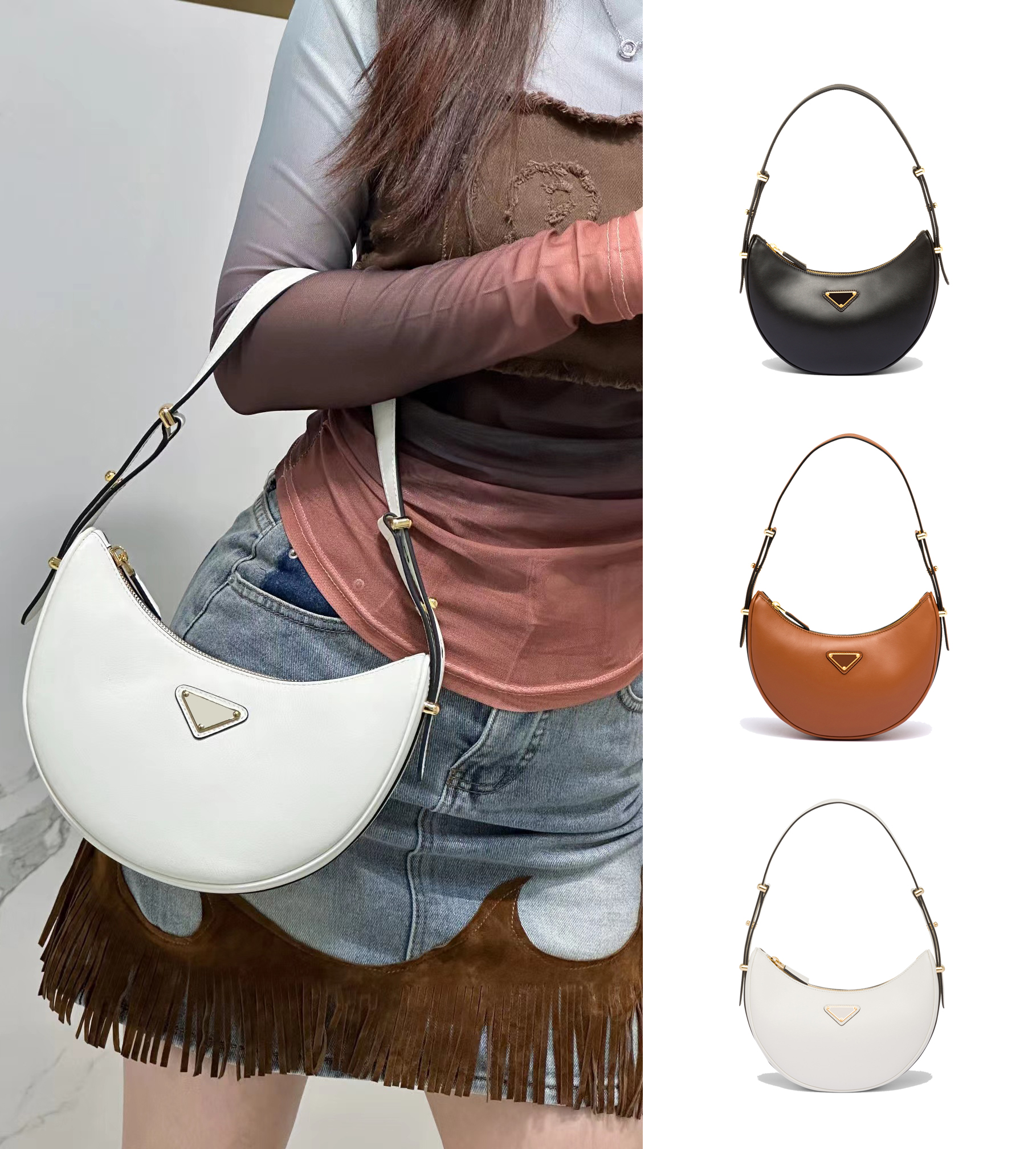 womens crossbody pochette bag half moon underarm bag triangle shoulder bag Genuine Leather handbags prad Designer mens Luxury classic flap clutch hobo lady tote bag, Black
womens crossbody pochette bag half moon underarm bag triangle shoulder bag Genuine Leather handbags prad Designer mens Luxury classic flap clutch hobo lady tote bag, Black