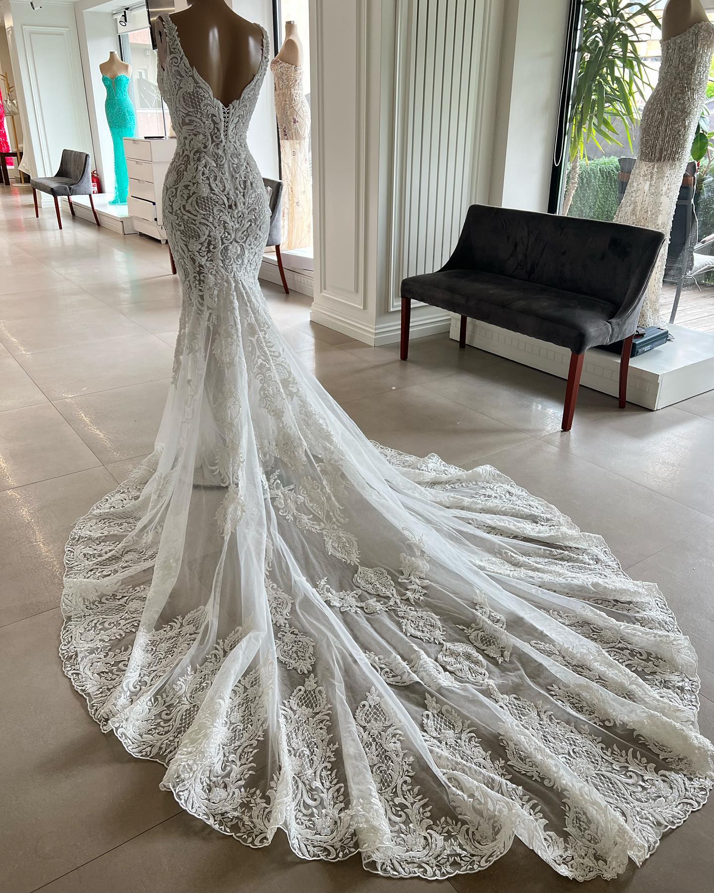 Elegant 2023 Lace Mermaid Wedding Dresses Bridal Gowns V Neck Lace Appliqued Boho Country Vestidos De Novia