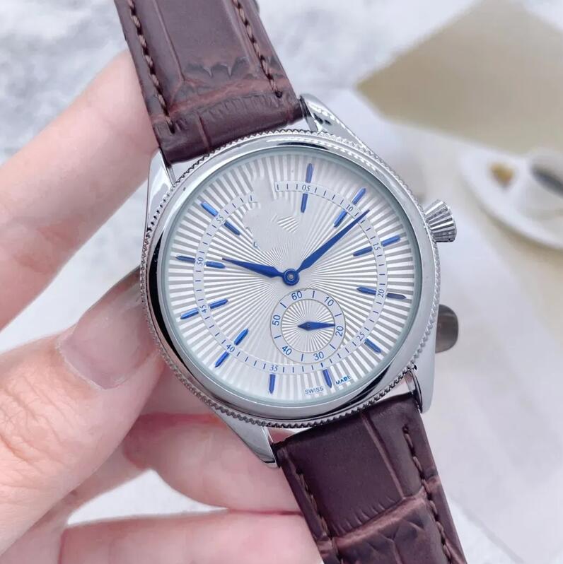 mens Cellini watches quartz movement pilot watch all dial work chronometre wristwatch leather strap stainless steel case waterproof clock montre de luxe
