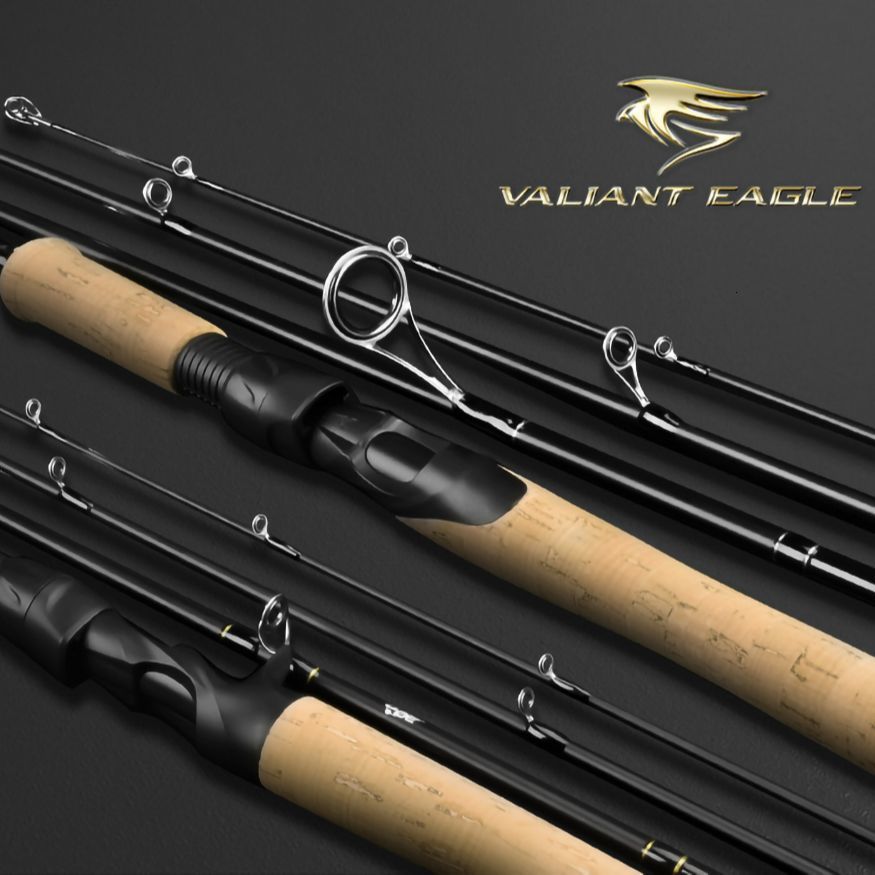 Boat Fishing Rods KastKing Valiant Eagle Passage Travel Spinning Casting Rod 4 6 Pc Pack for Bass Trout 230619