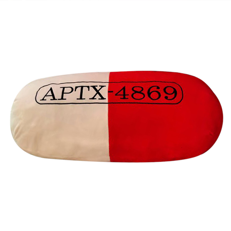 Stuffed Plush Animals Anime Detective Conan APTX-4869 Transformed Plush Pillow Jimei Kudo Transformed Soft Capsule Bay Window Pad Children's Gift