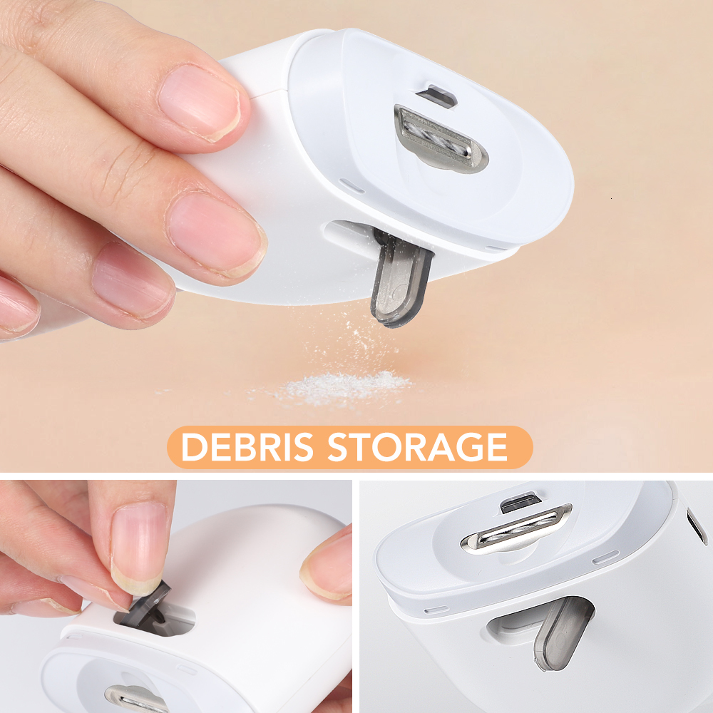 Nail Clippers USB Electric Nail Clipper Cutter With LED Light 2-speed Automatic Nail Grinder Trimmer For Baby Adult Mini Manicure Tools 230619