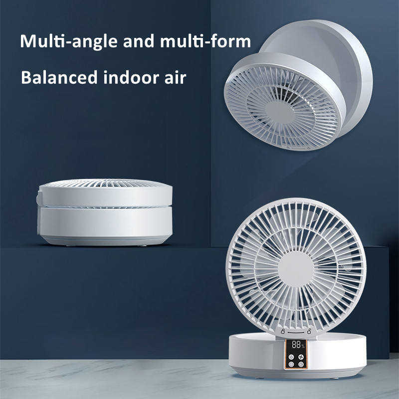 Electric Fans New Electric with night light 4000mAh Rechargeable Wireless Rotation quiet summer Desktop R230616