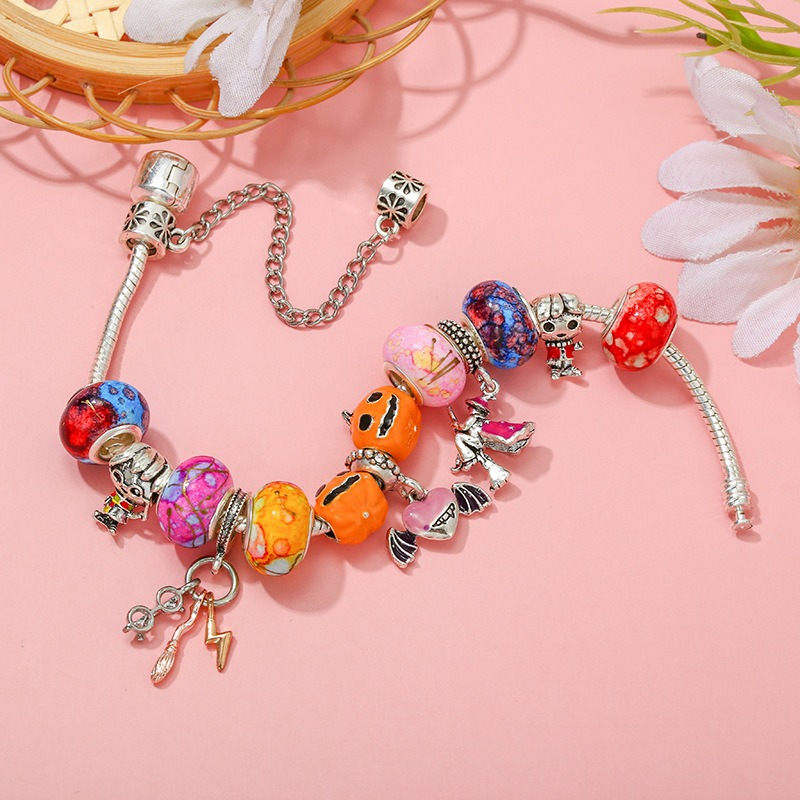Fashion 925 Sterling Silver Cartoon Harry Wings and Flight Unicorn Potter Murano Lampwork Glass & European Charm Beads Dangle Fits Charm Bracelets & N