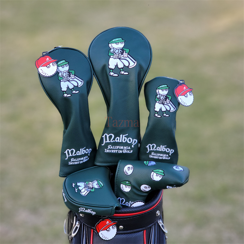 s Blackish Green Fisherman Hats Golf Club Driver Fairway Woods Hybrid Ut Iron Putter And Mallet Head Protection Cover 230626