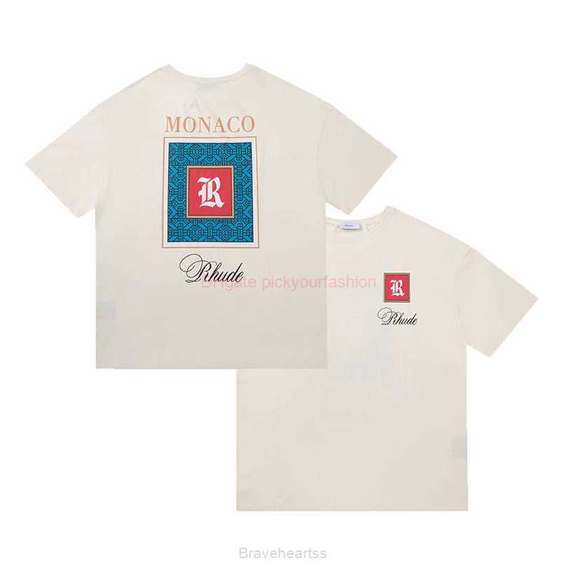 Designer Fashion Clothing Tees Tshirt Akeng Rhude Fashion Brand Monaco Letter Printing American High Street Rap Loose Apricot Short Sleeve Tshirt for Men Cotton Str
Designer Fashion Clothing Tees Tshirt Akeng Rhude Fashion Brand Monaco Letter Printing American High Street Rap Loose Apricot Short Sleeve Tshirt for Men Cotton Str