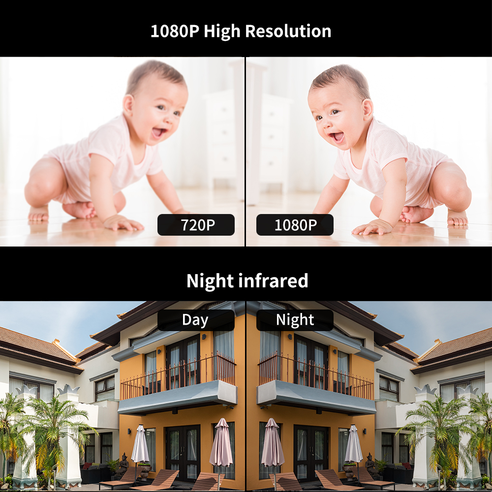 Anjielosmart 1200TVL HD Wired Video Intercom Camera Doorbell with IR Night Vision Wide Angle Video Door phone system for Home