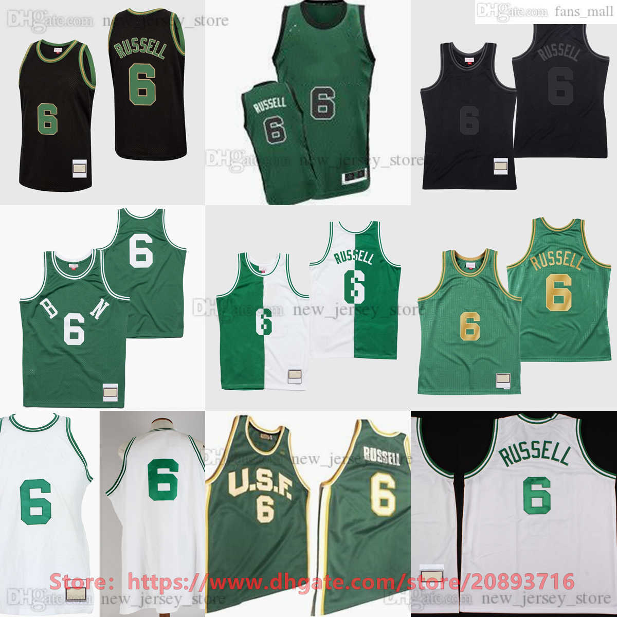 Custom Mitchell and Ness 1962-63 Basketball Bill 6 Russell Jerseys Stitched White Green Black Retro Russell Legend Vintage Jersey Size -6XL youth man women skirt, As picture (with team logo)
Custom Mitchell and Ness 1962-63 Basketball Bill 6 Russell Jerseys Stitched White Green Black Retro Russell Legend Vintage Jersey Size -6XL youth man women skirt, As picture (with team logo)