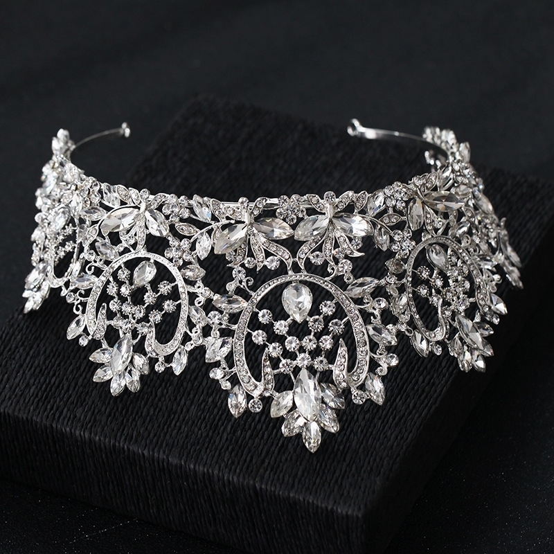 Hair Clips Barrettes European Baroque Sparkling Crystal Big Bridal Tiara Crown Pageant Diadem Couronne De Mariage Wedding Accessories 230619