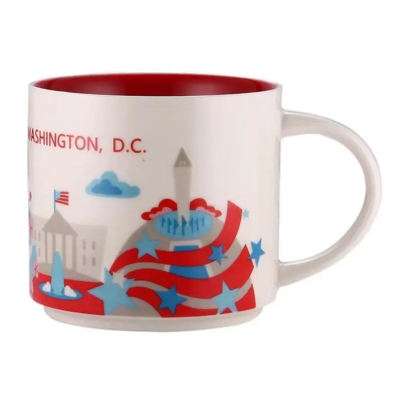 14oz Capacity Ceramic Starbucks City Mug American Cities Best Coffee Mug Cup with Original Box Miami City