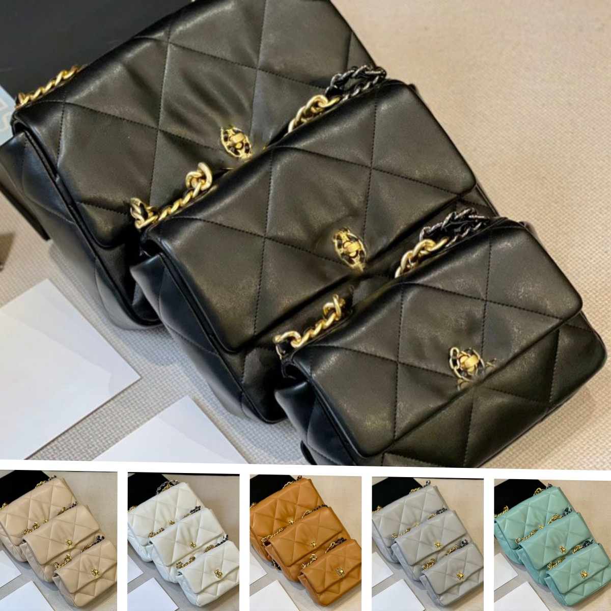 Channel 19 Women Fashion Diamond Lattice Bags Crossbody Soft Leather Flap Classic Handbag Gold & Silver Metal Chain Ladies Fashion Bags three sizes 20-25-30cm, White-lambskin
Channel 19 Women Fashion Diamond Lattice Bags Crossbody Soft Leather Flap Classic Handbag Gold & Silver Metal Chain Ladies Fashion Bags three sizes 20-25-30cm, White-lambskin