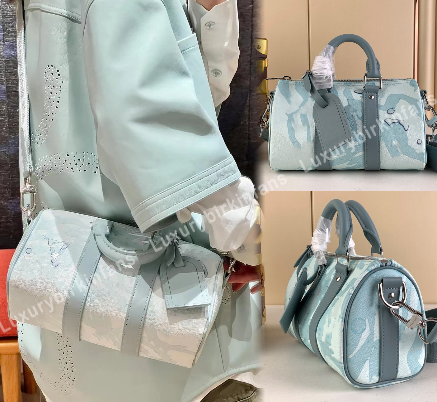 luxury Designer Keepall Bandouliere 25 45 50 55 bag best quality travel bags Shoulder Handbag genuine Leather shopping Handbags Crystal Blue color Messenger Tote, Strap
luxury Designer Keepall Bandouliere 25 45 50 55 bag best quality travel bags Shoulder Handbag genuine Leather shopping Handbags Crystal Blue color Messenger Tote, Strap