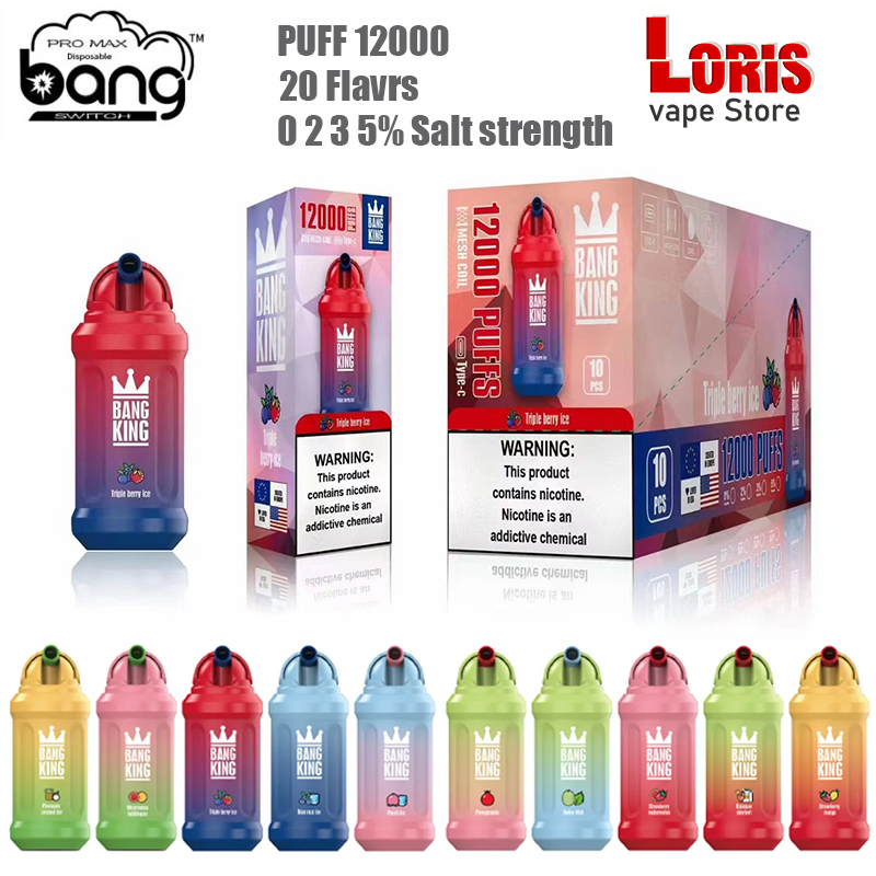 Original Bang King 12000 Puff 12000 Disposable Vapes Pen E Cigarette 0% 2% 3% 5% Vaporizer Recharge Mesh Coil Vape Pen Puffbarsy puff 12K
Original Bang King 12000 Puff 12000 Disposable Vapes Pen E Cigarette 0% 2% 3% 5% Vaporizer Recharge Mesh Coil Vape Pen Puffbarsy puff 12K