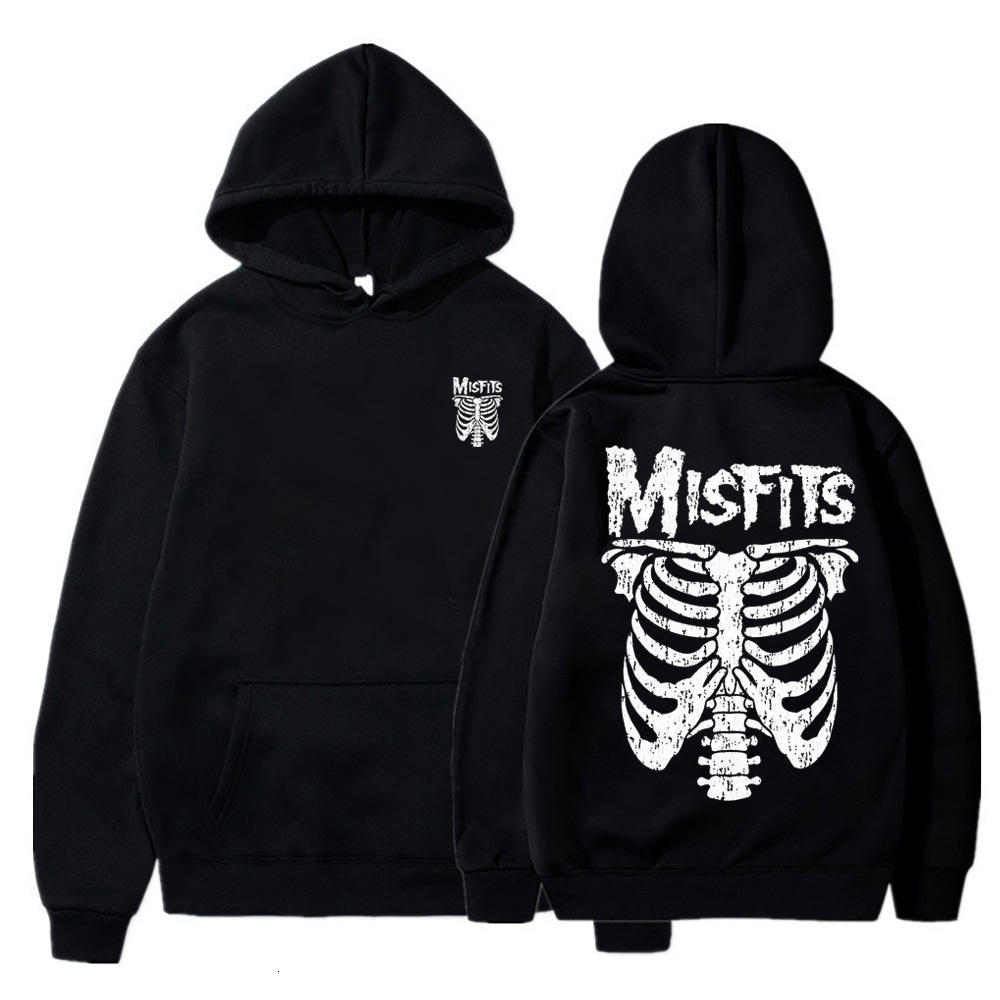 Mens Jackets Harajuku Drop Shoulder Hoodies for Men Warm Sweatshirt Misfits Band Double Sided Print Fashion Casual Pullover Streetwear 230619