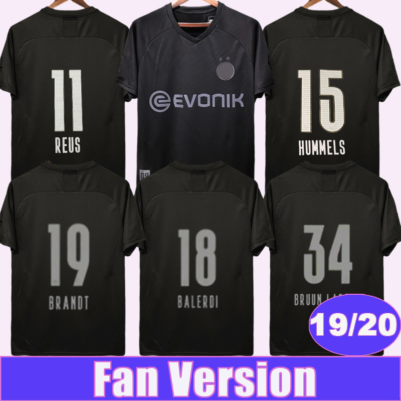 19/20 HAZARD Mens Soccer Jerseys 110th Anniversary Black REUS BRANDT SANGHO HUMMELS HAKIMI HAZEM Football Shirt Short Sleeve Uniforms