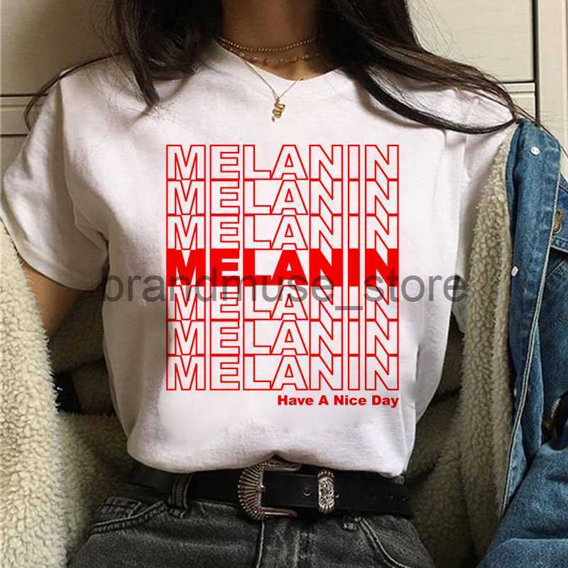 Women's T-Shirt Summer New Women Melanin Print T Shirt Girl Black African Curly Hair Girl Tshirt Femme Harajuku Clothes Woman T-shirt Drop Ship J
