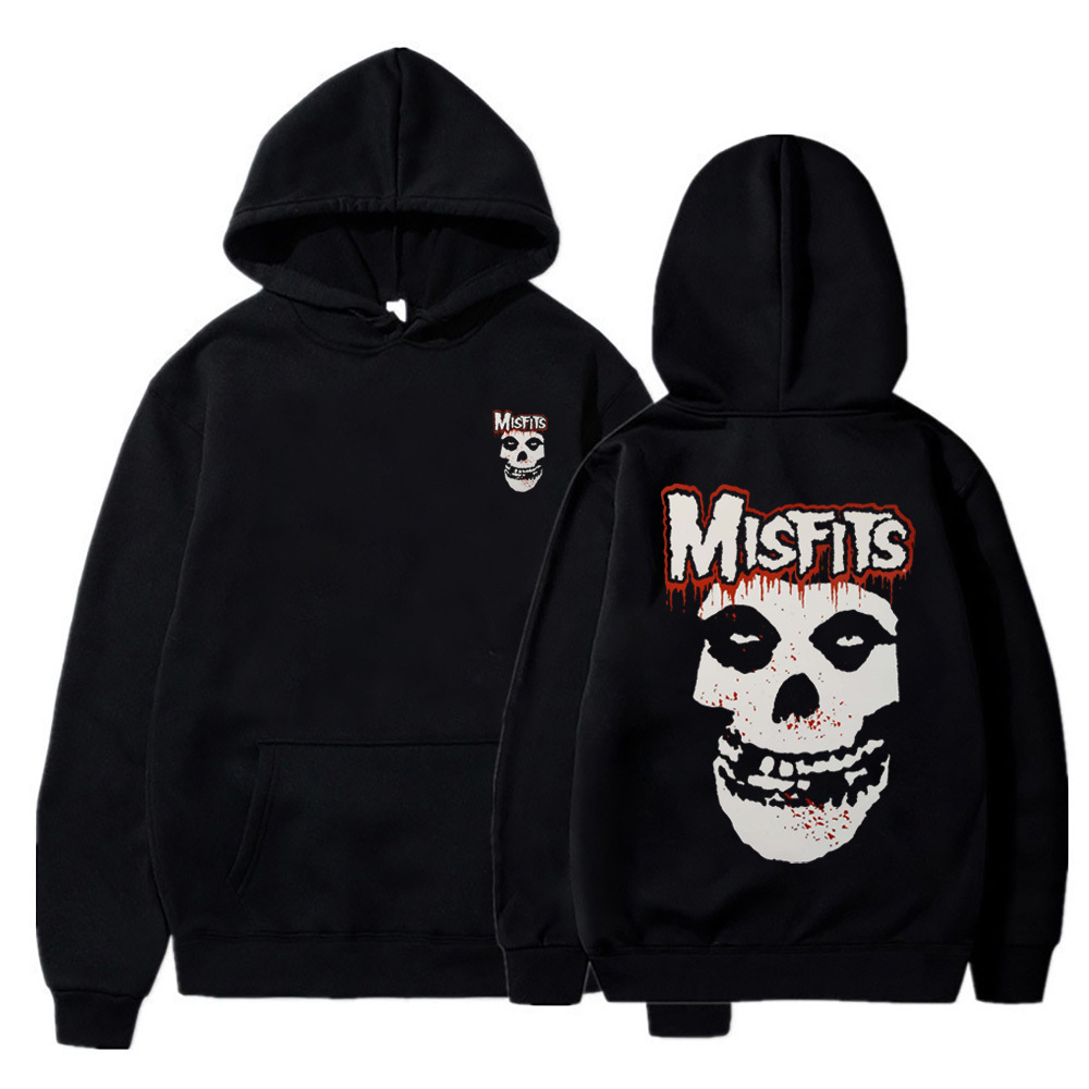 Mens Jackets Harajuku Drop Shoulder Hoodies for Men Warm Sweatshirt Misfits Band Double Sided Print Fashion Casual Pullover Streetwear 230619