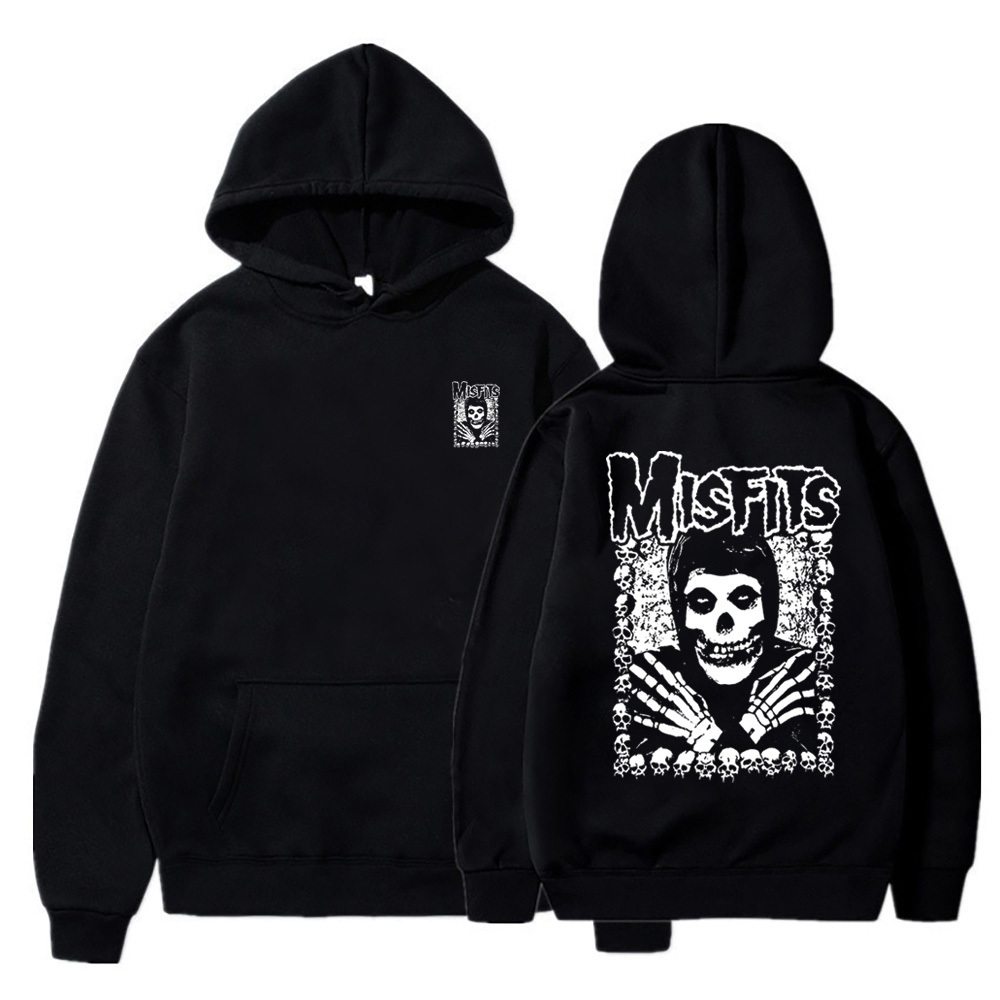 Mens Jackets Harajuku Drop Shoulder Hoodies for Men Warm Sweatshirt Misfits Band Double Sided Print Fashion Casual Pullover Streetwear 230619