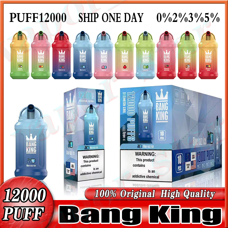 Original Bang King 12000 Puff 12000 Disposable puff 12k Vapes Pen E Cigarette 0% 2% 3% 5% Vaporizer Recharge Mesh Coil Vape Pen Puffbars ship one day
Original Bang King 12000 Puff 12000 Disposable puff 12k Vapes Pen E Cigarette 0% 2% 3% 5% Vaporizer Recharge Mesh Coil Vape Pen Puffbars ship one day