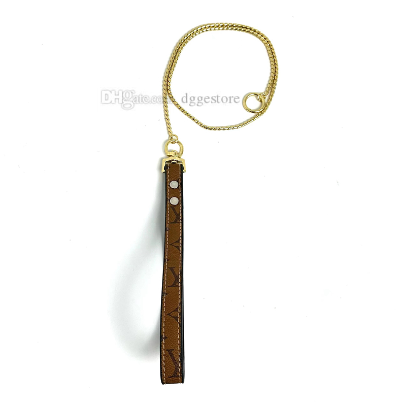 free shipping Designer Copper Integrated Collar and Leash, Chew Proof Dog P Chain Slip, Heavy Duty Sturdy Pet Leash with Handle for Small Medium Dogs 