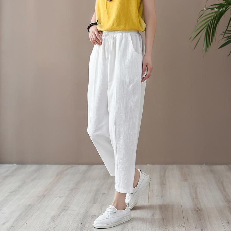 Women's Pants Summer Cotton Linen Women Solid Color Elastic Waist All-match Ankle-length Simple Leisure Fashion, Black
Women's Pants Summer Cotton Linen Women Solid Color Elastic Waist All-match Ankle-length Simple Leisure Fashion, Black