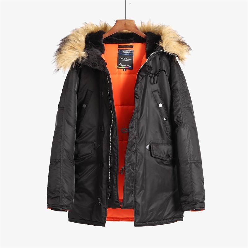 Men's Jackets N 3B Winter ALASKA Coat Men Fur Hood Slim Fit Thick Parka Padded Military Jacket for Cold Weather 230620